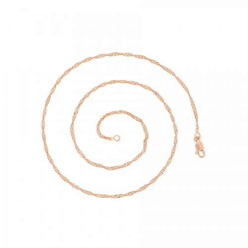 Smalka ķēdīte, vītu pinums, rozā zelta pārklājums, garums 50 cm